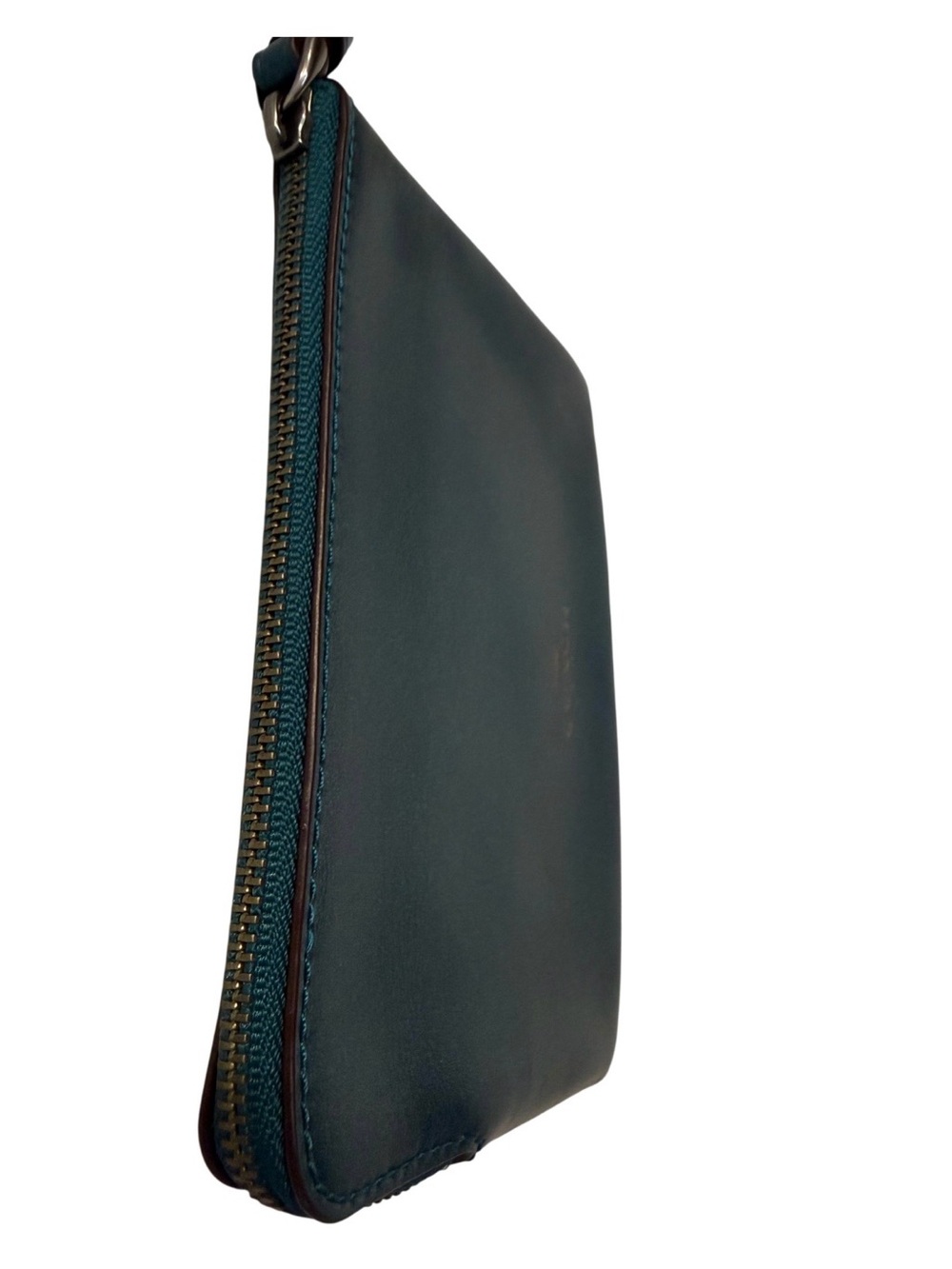 Coach sparrow bird teal metallic limited edition rare corner zip wristlet - Picture 3 of 6